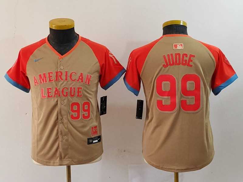 Youth New York Yankees #99 Aaron Judge Number Cream 2024 All Star Limited Stitched Jersey->2024 mlb all-star->MLB Jersey